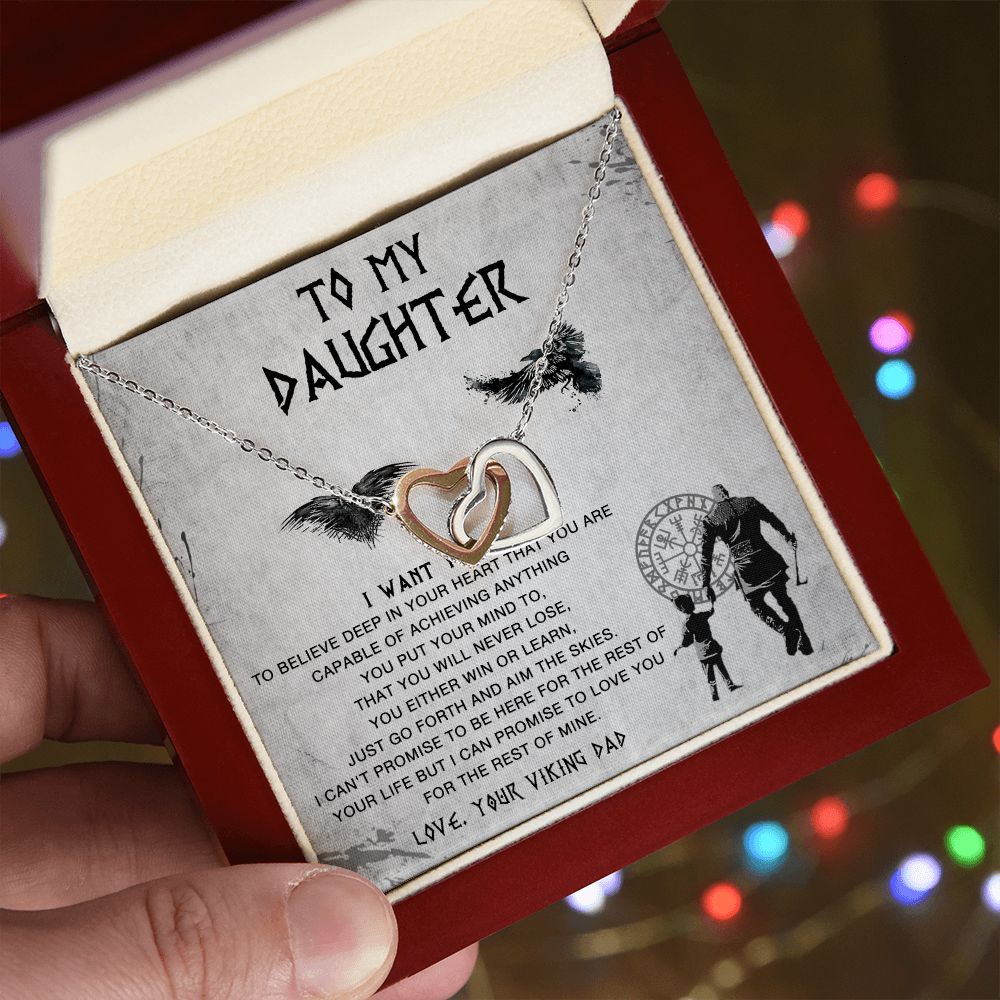 117D To My Daughter Necklace From Viking Dad, Gift For Viking Daughter Gift Necklace