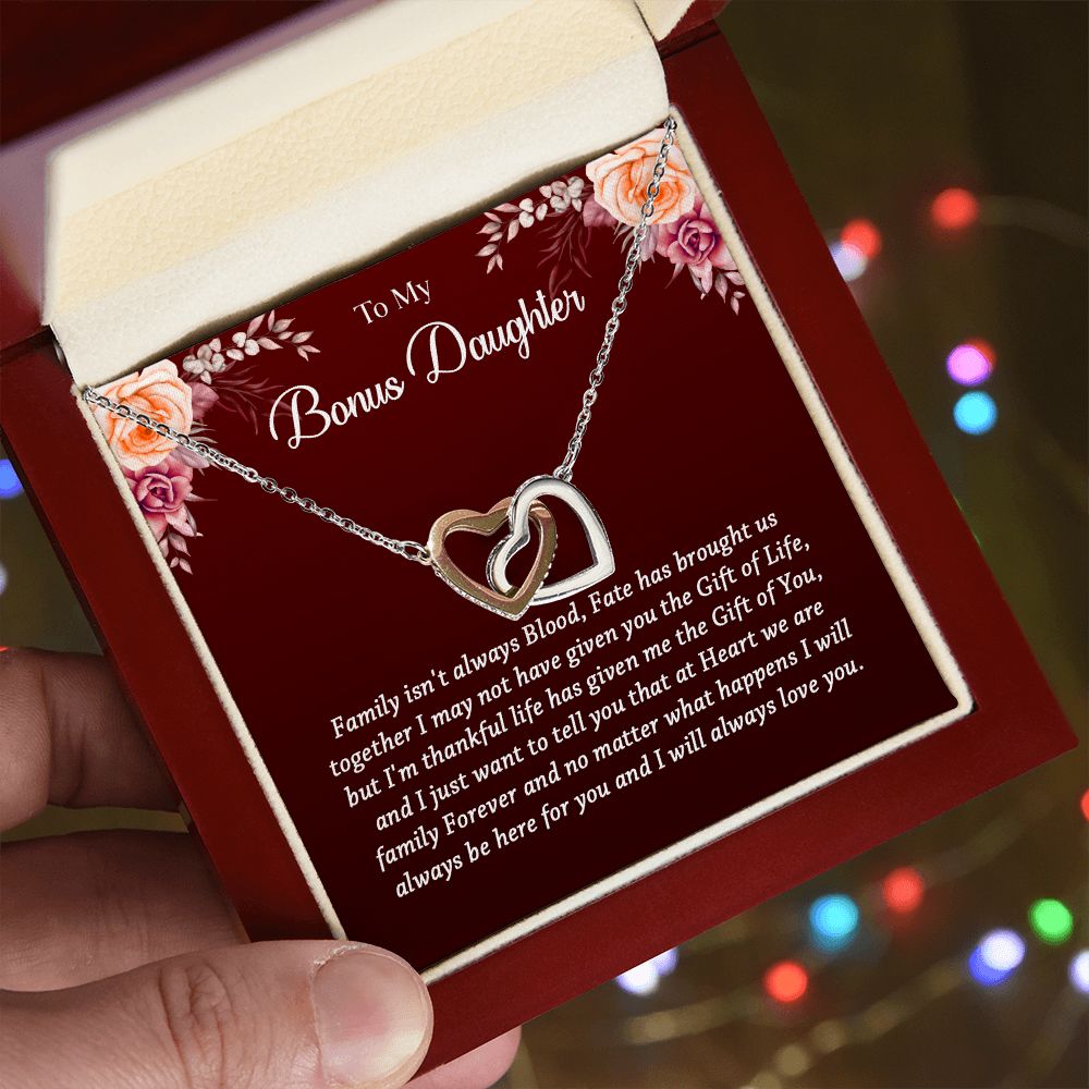 631D To My Bonus Daughter Necklace, Best Birthday Christmas Gift, Bonus Daughter Gift