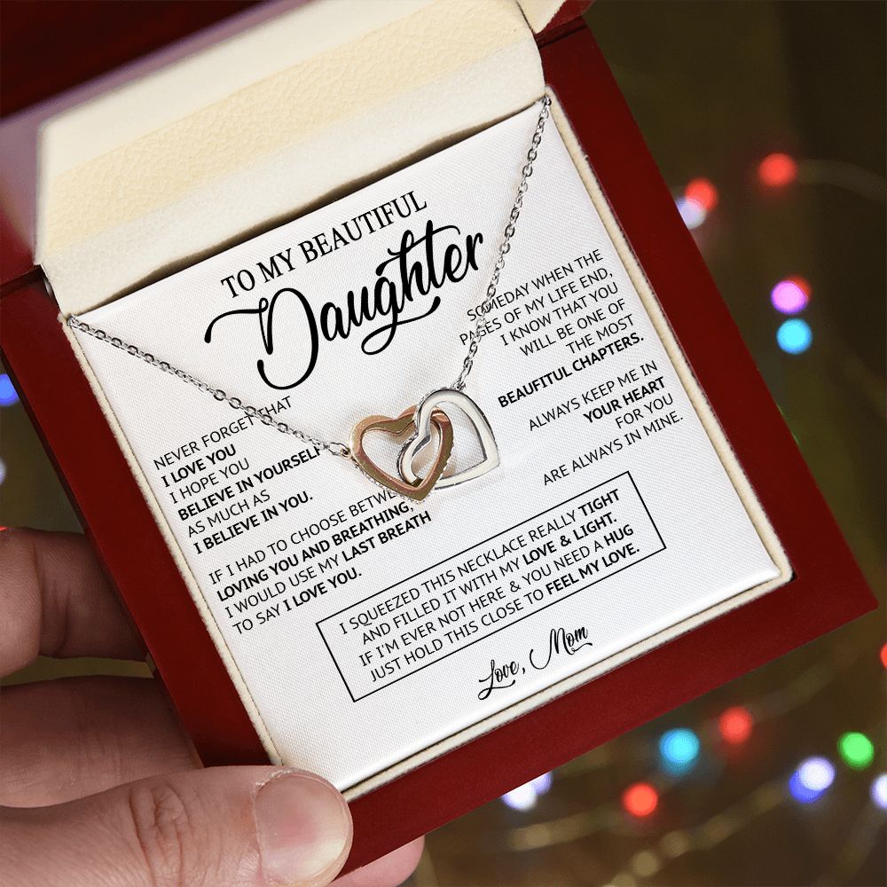 480D To My Daughter Necklace, Birthday Gift For Daughter From Mom, Xmas Gifts for Her