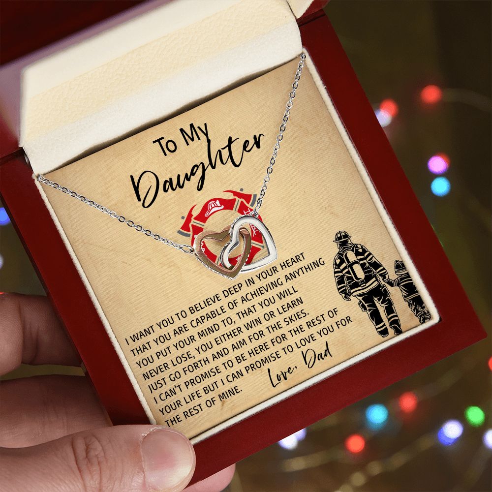 33D Daughter Necklace, To My Daughter Necklace, Birthday Gift For Daughter From Dad