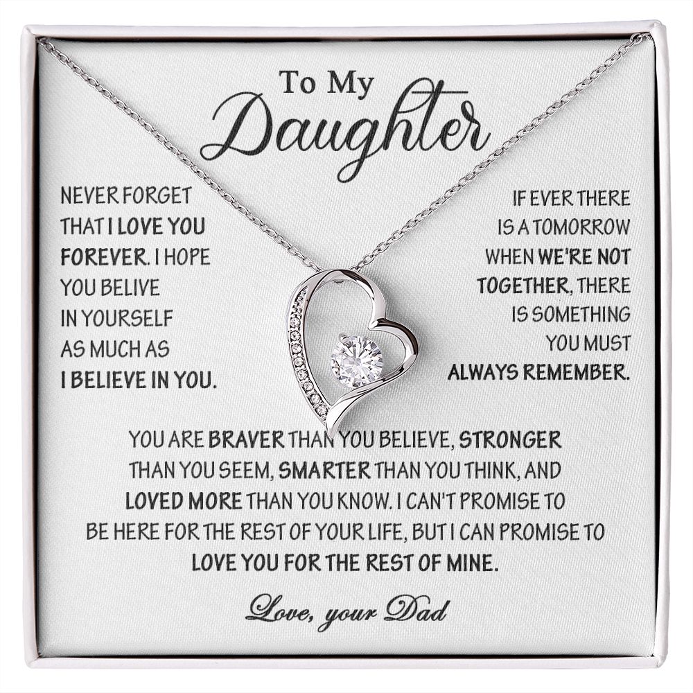 432C To My Daughter Necklace, Daughter Father Necklace, Gift Birthday, Xmas From Dad