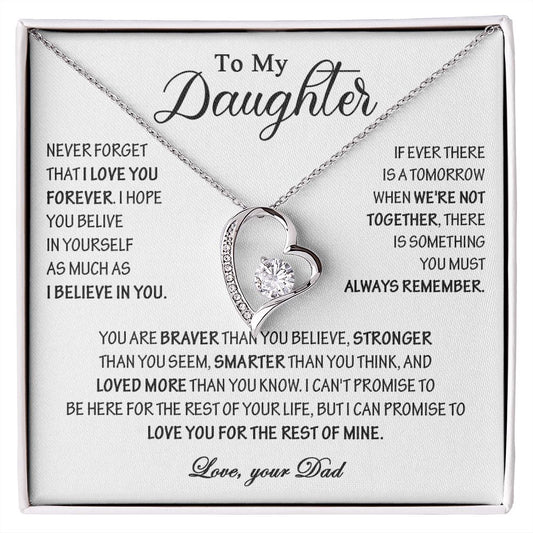 432C To My Daughter Necklace, Daughter Father Necklace, Gift Birthday, Xmas From Dad