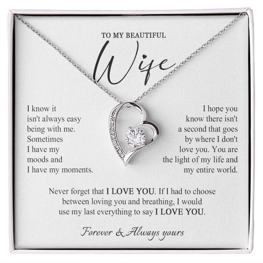 558C Beautiful Wife Necklace, Gift for Wife Necklace from Husband, Wife Birthday Gift