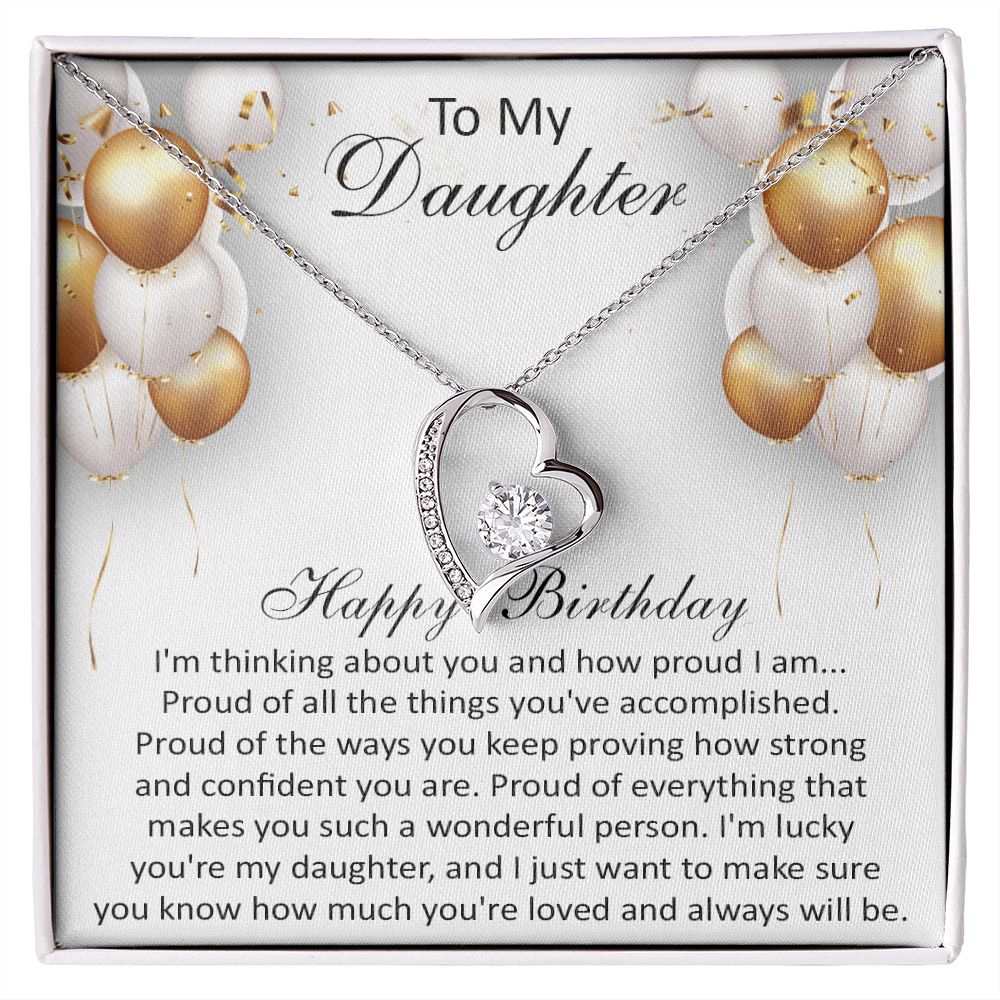 407 C To My Daughter Necklace, Happy Birthday Gift, Necklace Gift For Daughter