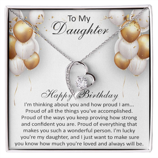 407 C To My Daughter Necklace, Happy Birthday Gift, Necklace Gift For Daughter