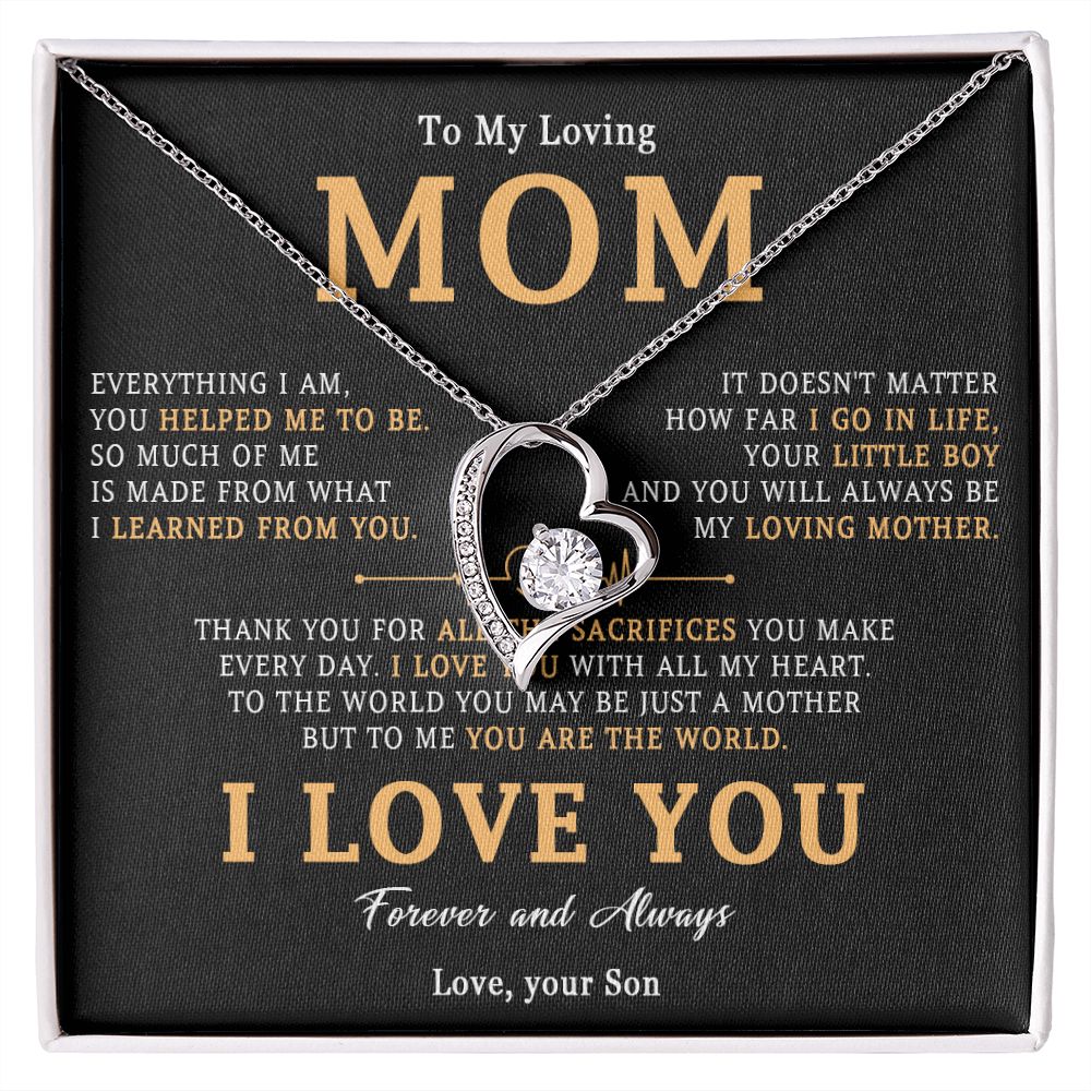 509C To My Loving Mom Necklace, Gift for Mom from Son, Mother's Day Jewelry Gifts