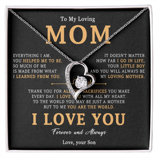 509C To My Loving Mom Necklace, Gift for Mom from Son, Mother's Day Jewelry Gifts