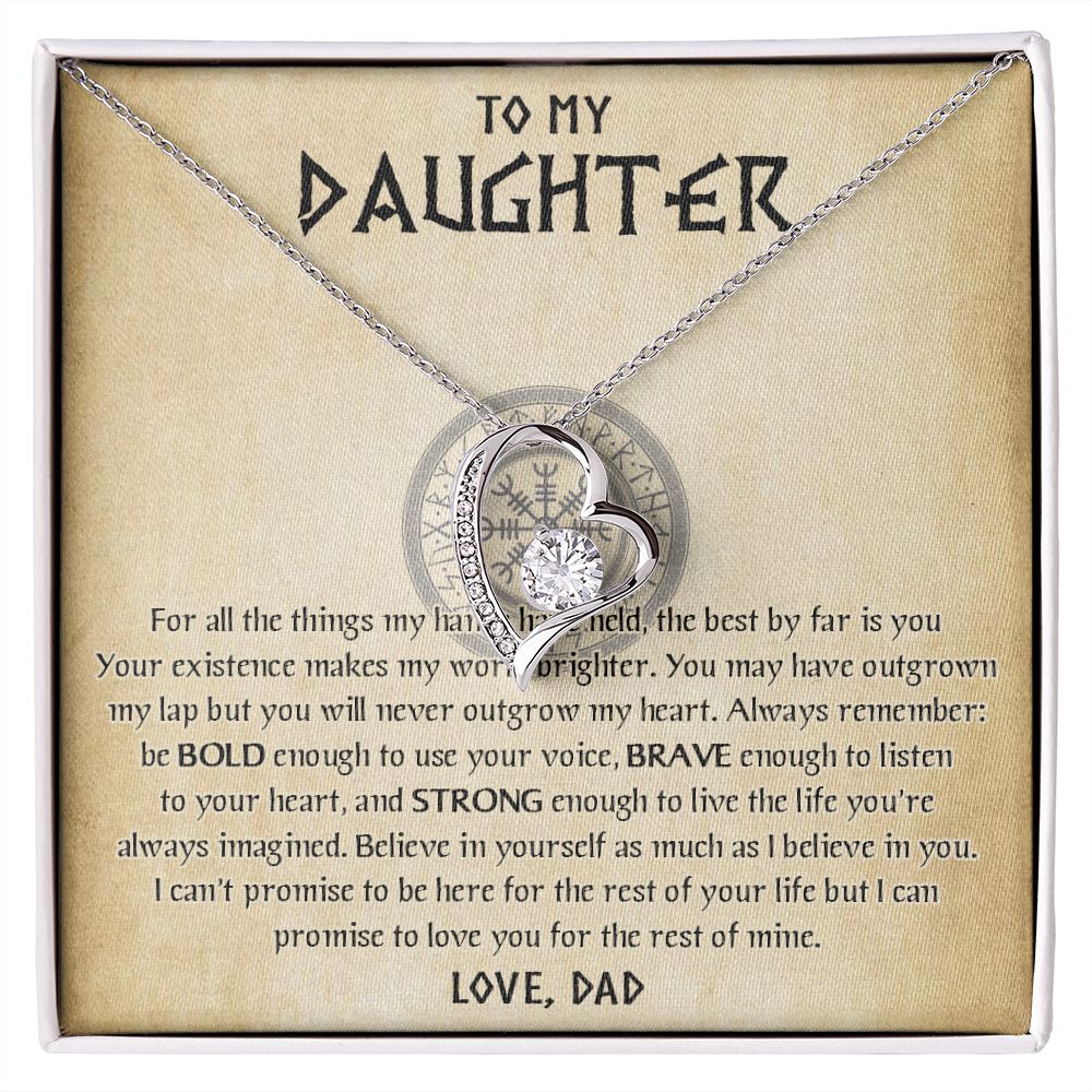 567C To My Daughter Necklace, Viking Daughter Gift from Dad, Birthday Gifts Jewelry
