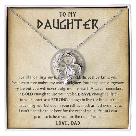 567C To My Daughter Necklace, Viking Daughter Gift from Dad, Birthday Gifts Jewelry