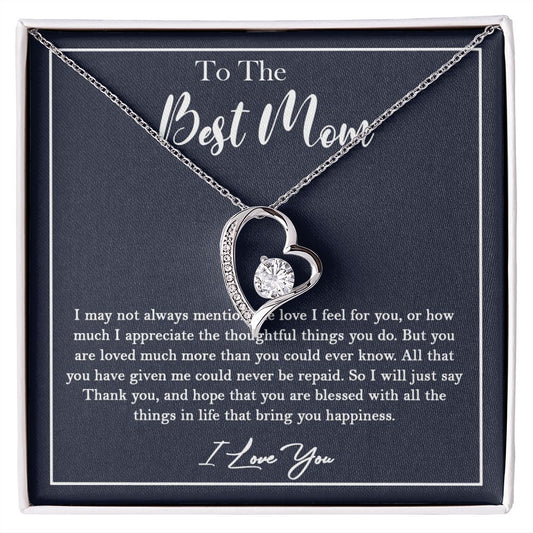 436C To My Best Mom Necklace, Gift For Mom from Son or Daughter, Birthday Xmas Gift