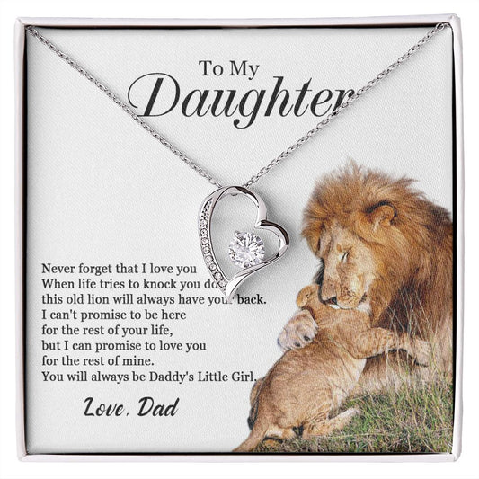 447C To My Daughter Necklace, Gift For Daughter From Dad, Daughter Father Lion, Xmas
