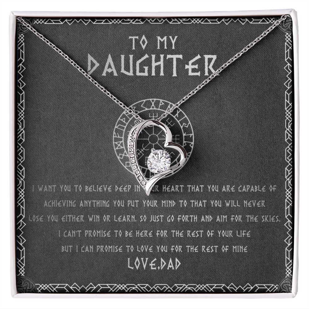 55C To My Daughter From Viking Dad, Gift For Viking Daughter Love Knot Necklace