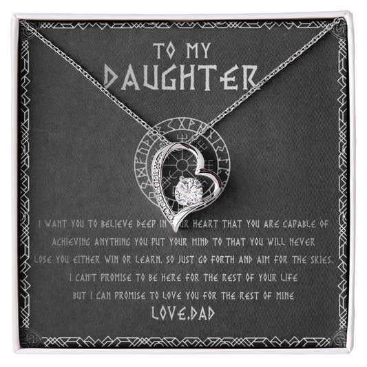 55C To My Daughter From Viking Dad, Gift For Viking Daughter Love Knot Necklace