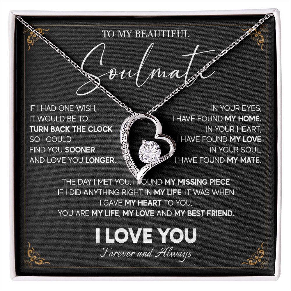 512C To My Beautiful Soulmate Necklace, Gift for Girlfriend, Wife, Anniversary Gift