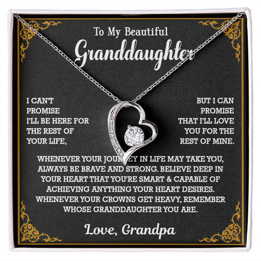 614C To My Granddaughter Necklace, Xmas Birthday Gift For Granddaughter From Grandpa