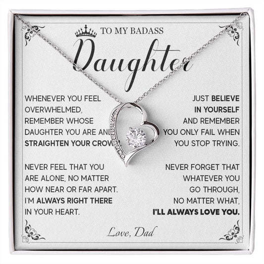 514C To My Badass Daughter Necklace, Birthday Gift For Daughter From Dad, Anniversary