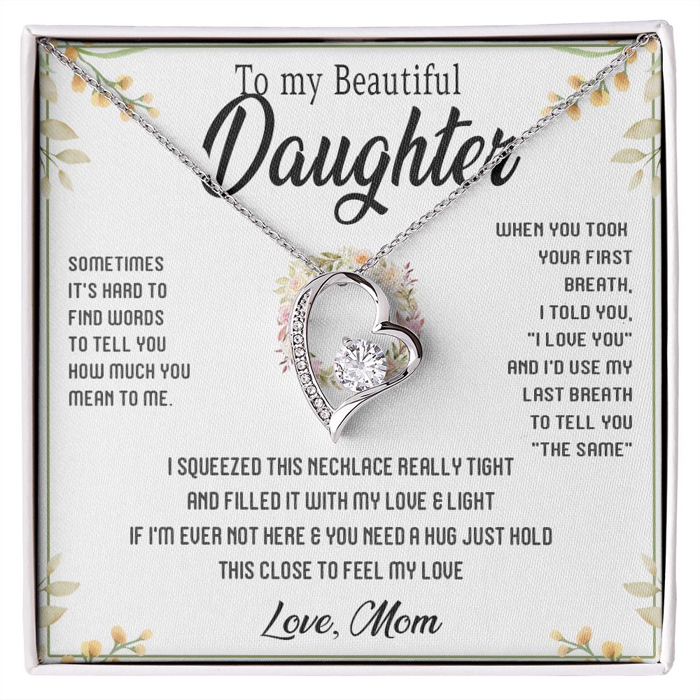 45C To My Beautiful Daughter Gift From Mom, Gift Necklace, Gift Birthday, Holiday