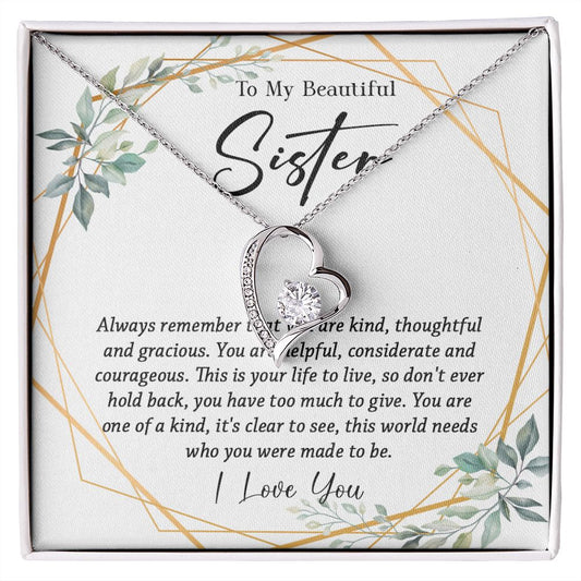 625C To My Sister Necklace, Little Sister Jewelry Gift, Birthday Gift,Necklace Sister