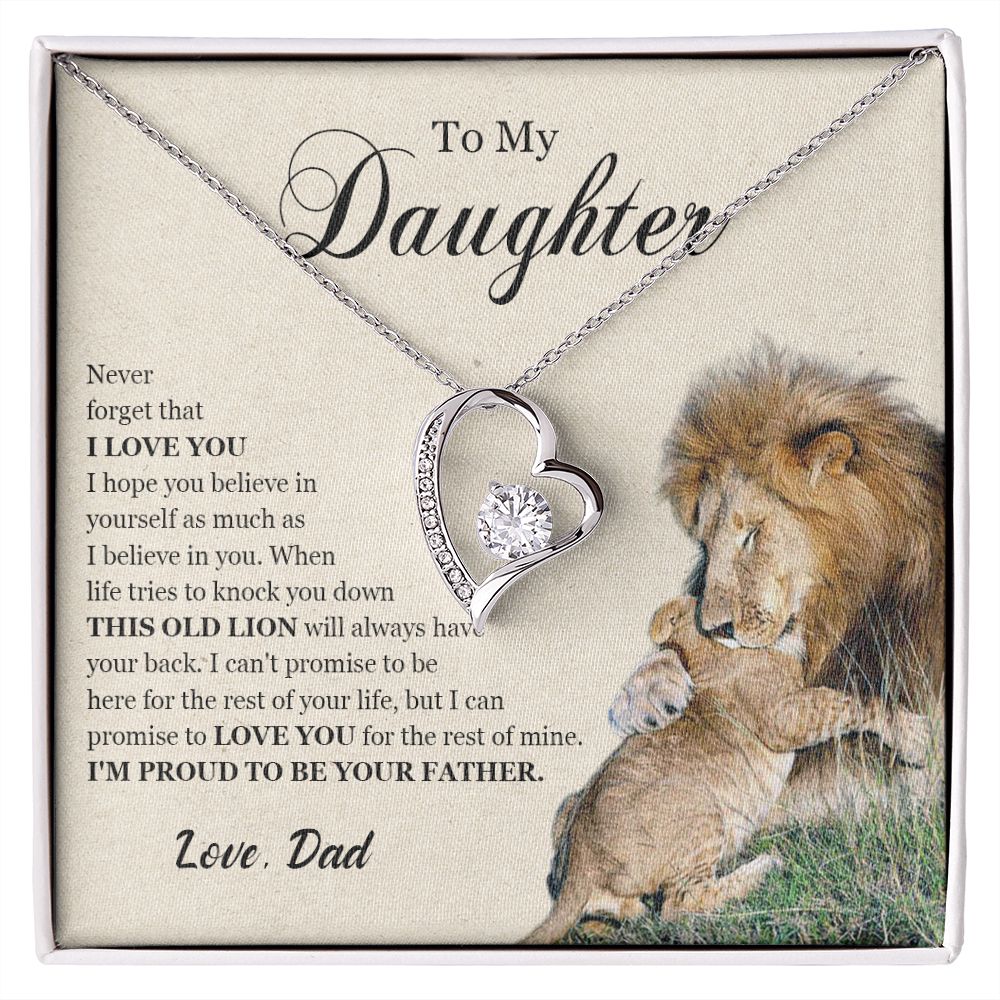 462C To My Daughter Necklace, Gift For Daughter From Dad, Daughter Father Lion Gift,