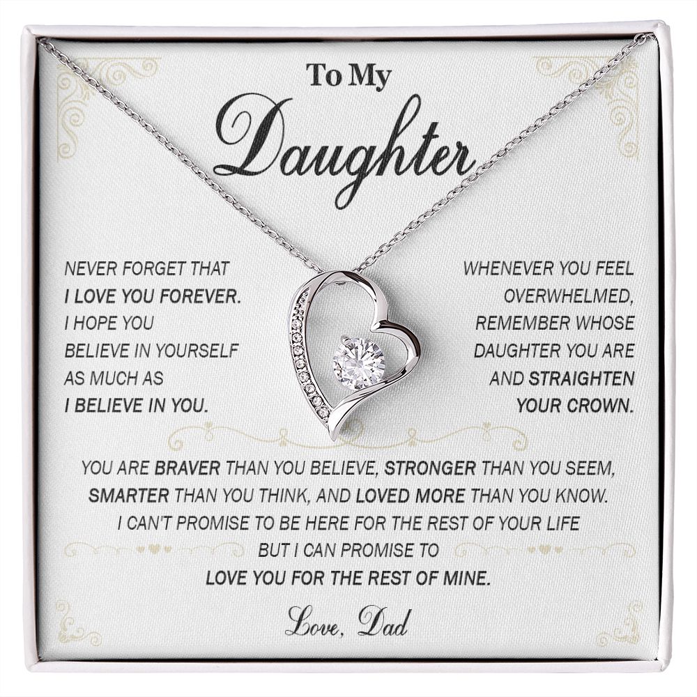 589C To My Daughter Necklace, Daughter Father Necklace, Daughter Gift From Dad, Mom