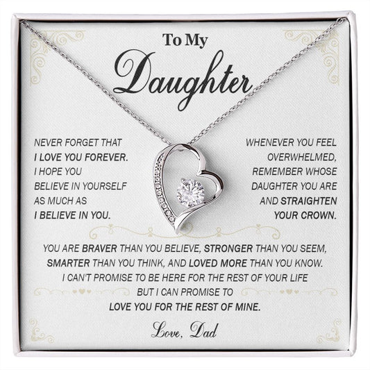 589C To My Daughter Necklace, Daughter Father Necklace, Daughter Gift From Dad, Mom