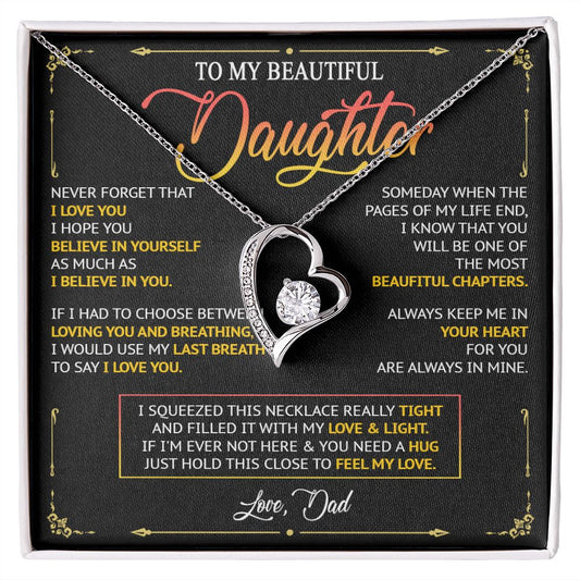 481C To My Daughter Necklace, Birthday Gift For Daughter From Dad, Women Jewelry Gift