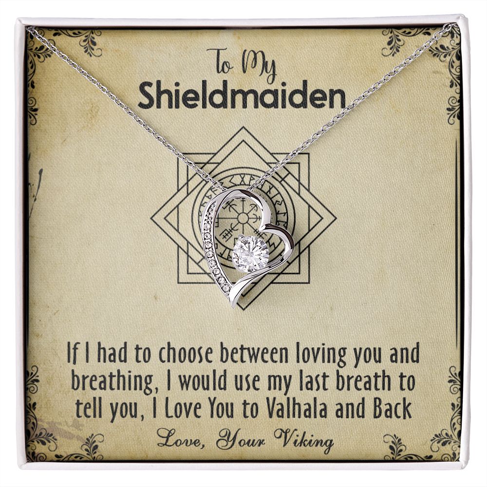 424C To my Shieldmaiden Necklace, Gift for Wife Necklace, Viking Style Necklace