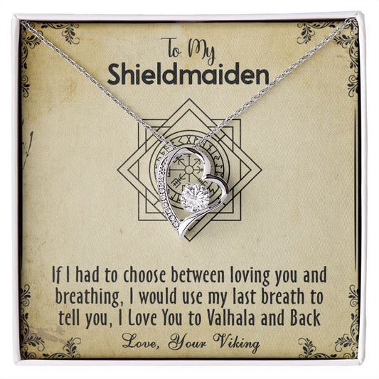 424C To my Shieldmaiden Necklace, Gift for Wife Necklace, Viking Style Necklace