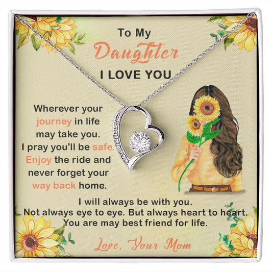 409C To My Daughter I Love You Necklace, Gift From Mom For Daughter, Gift Birthday