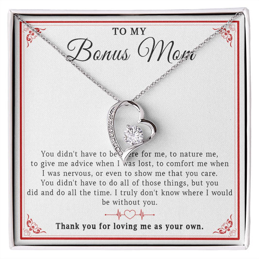 549C To My Bonus Mom Necklace, Mother Necklace, Birthday Gift for Bonus Mom, Mother