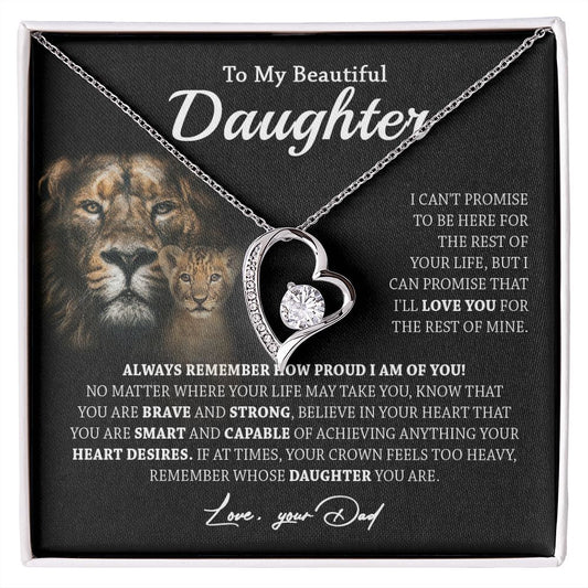 629C To My Daughter Necklace,Always Remember Lion Necklace Gift For Daughter From Dad