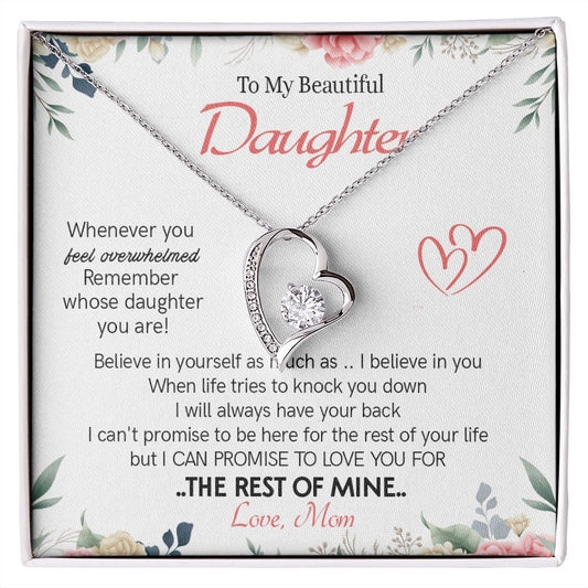426C To My Beautiful Daughter Necklace From Mom On Graduation, Birthday, Holiday