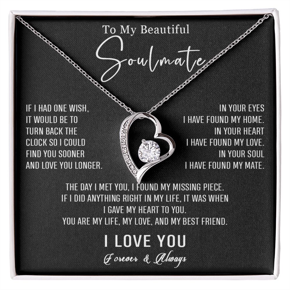 561C To my Soulmate Necklace, Wife Birthday Gifts, Love Gifts for Wife Girlfriend