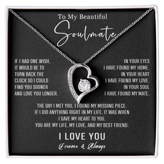 561C To my Soulmate Necklace, Wife Birthday Gifts, Love Gifts for Wife Girlfriend