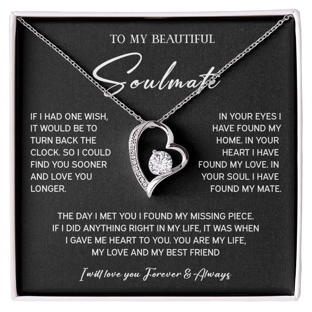 442C To My Soulmate Necklace, Xmas Birthday Gift For Wife Girlfriend From Husband