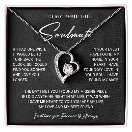 442C To My Soulmate Necklace, Xmas Birthday Gift For Wife Girlfriend From Husband