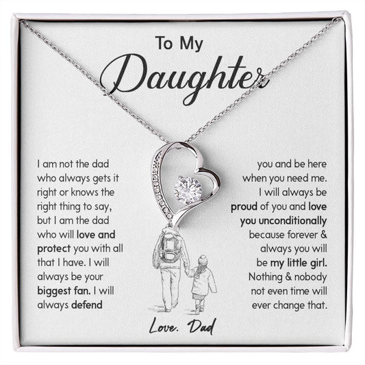 450C To My Daughter Necklace Gift from Dad, Birthday Graduation Christmas Gift