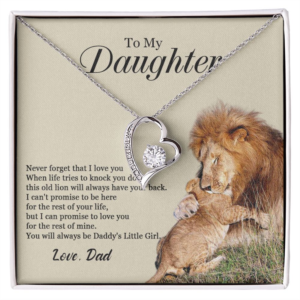 448C To My Daughter Necklace, Xmas Gift For Daughter From Dad, Daughter Father Lion.
