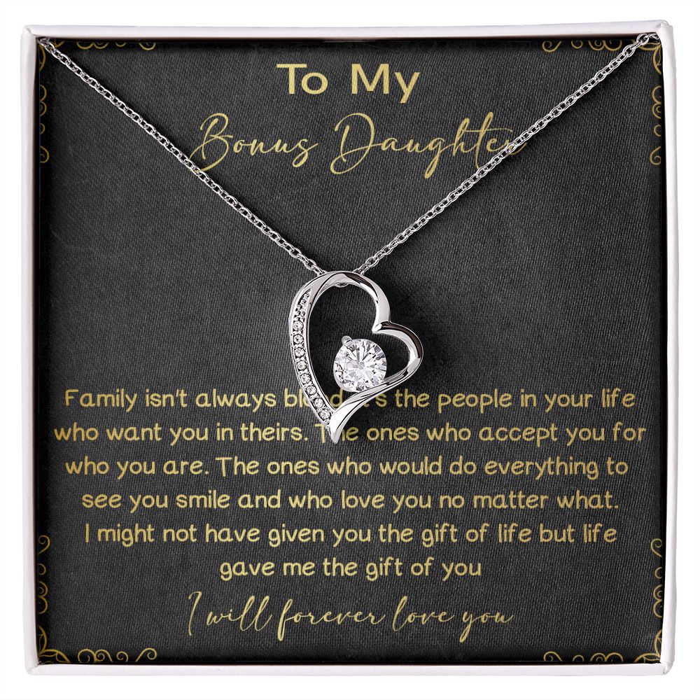 32C To My Bons Daughter Necklace, I Will Forever Love You, Gift Birthday, Holiday