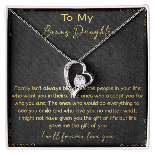 32C To My Bons Daughter Necklace, I Will Forever Love You, Gift Birthday, Holiday