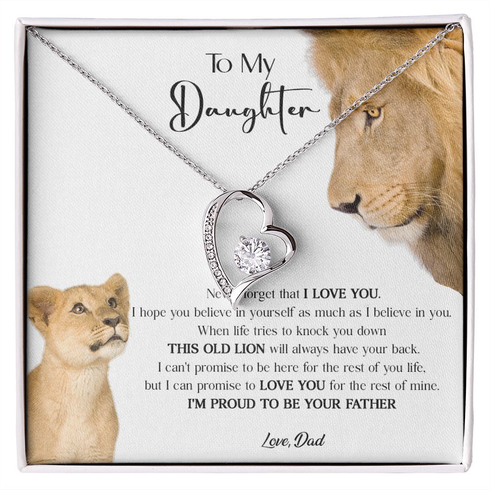 431C To My Daughter Necklace, Xmas Gift For Daughter From Dad, Daughter Father Lion