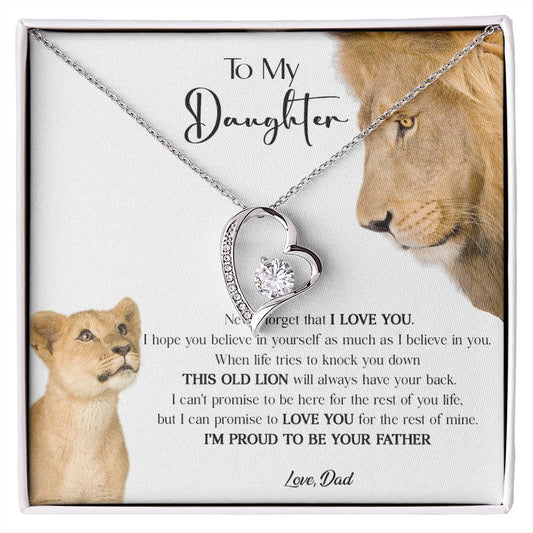 431C To My Daughter Necklace, Xmas Gift For Daughter From Dad, Daughter Father Lion