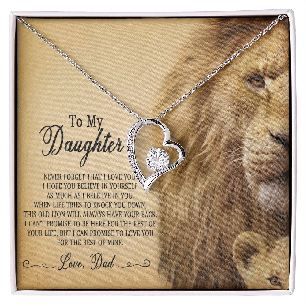 51C To My Daughter Necklace, Gift For Daughter From Dad, Daughter Father Lion