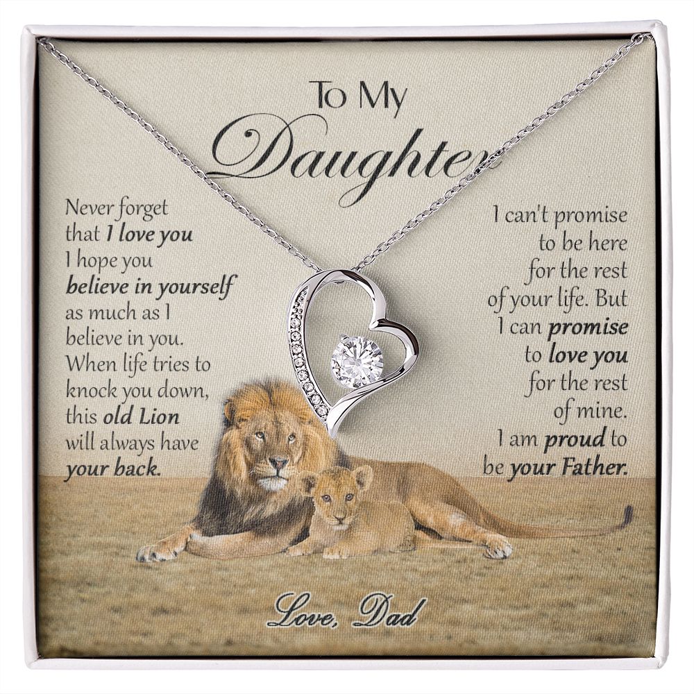 469C To My Daughter Necklace, Xmas Gift For Daughter From Dad, Daughter Father Lion