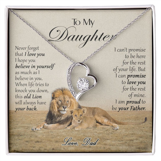 469C To My Daughter Necklace, Xmas Gift For Daughter From Dad, Daughter Father Lion