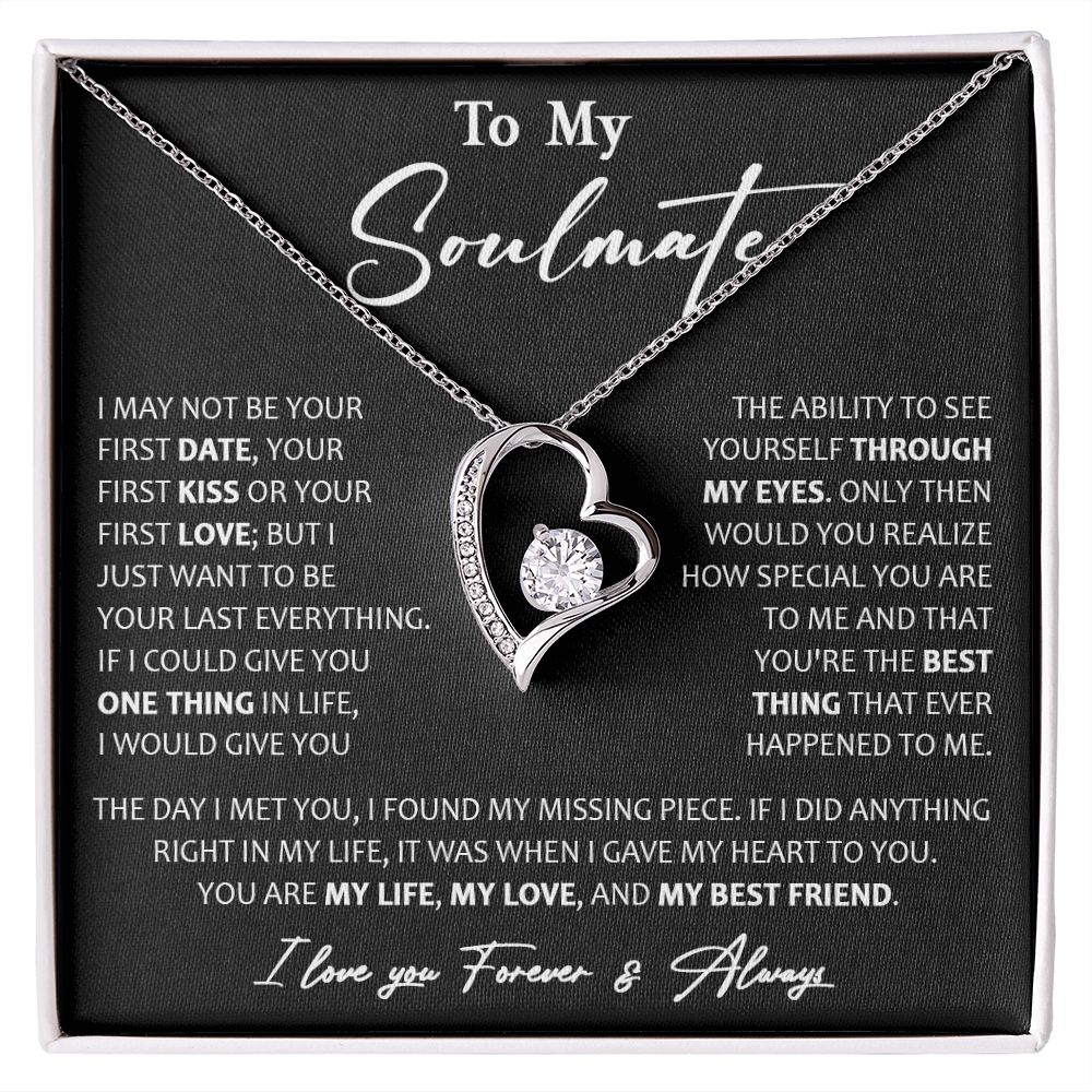 460c To My Soulmate Necklace, Christmas, Valentine Gift For Her, Gift For Soulmate