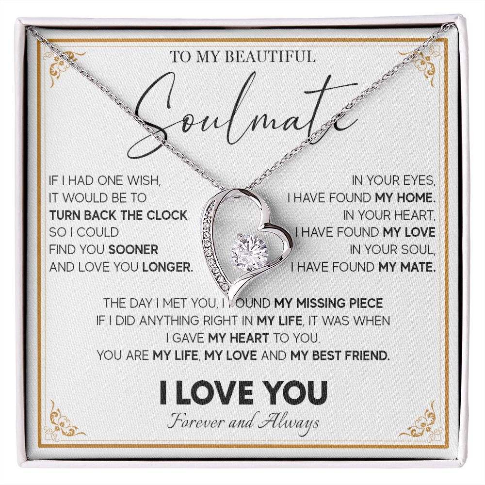 511C To My Beautiful Soulmate Necklace, Gift for Wife, Girlfriend, Anniversary Gift