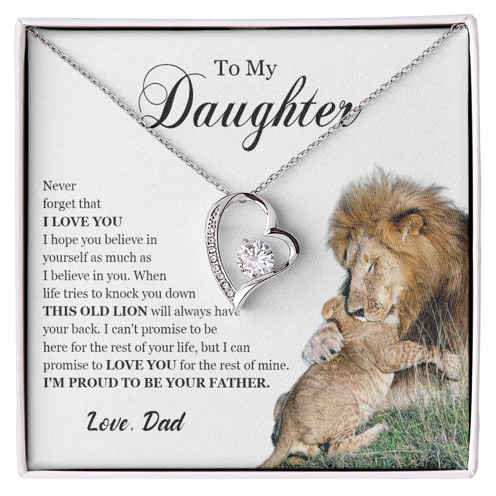 461C To My Daughter Necklace, Gift For Daughter From Dad, Daughter Father Lion Gift