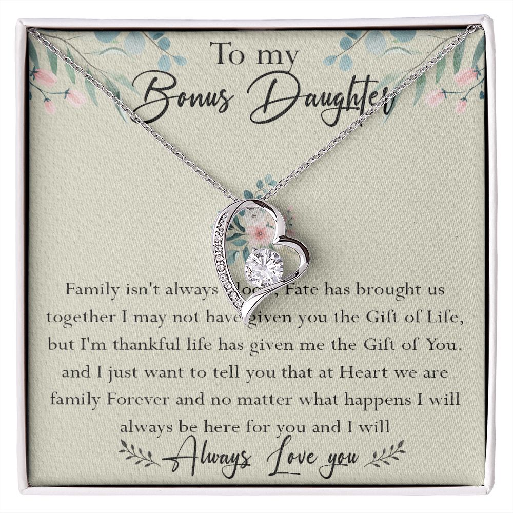39C To My Bonus Daughter Necklace Family Isn't Always Blood Gift for Bonus Daughter