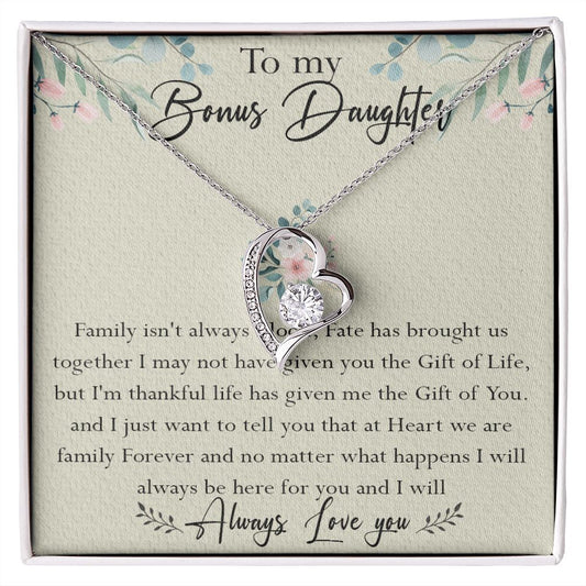 39C To My Bonus Daughter Necklace Family Isn't Always Blood Gift for Bonus Daughter